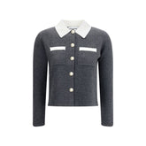 Self-Portrait Gray Wool Cardigan